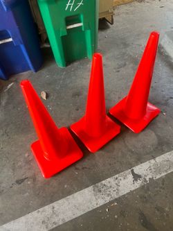 Orange parking cones