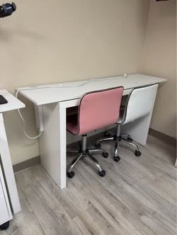 Handmade Nail Tech Table / Manicure Desk with Power Strip (Set of 2 Available)