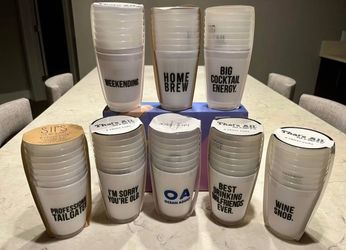 Reusable BPA-free Plastic Frost Cups, packs of 8. Packs are $8 each, NEW