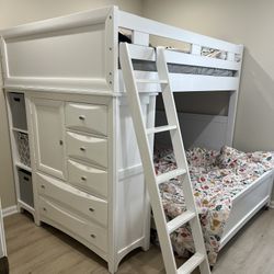 White Full Bunk Beds With Mattresses