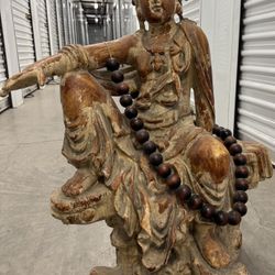  Chinese Tibetan Buddhism guanyin Buddha statue 31" Tall Made Of Resin