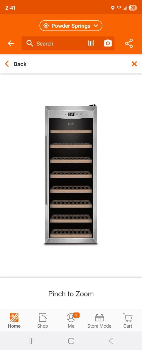 Caso Design Winesafe 43 Bottle Compressor Wine Cellar Stainless with Locks 0647