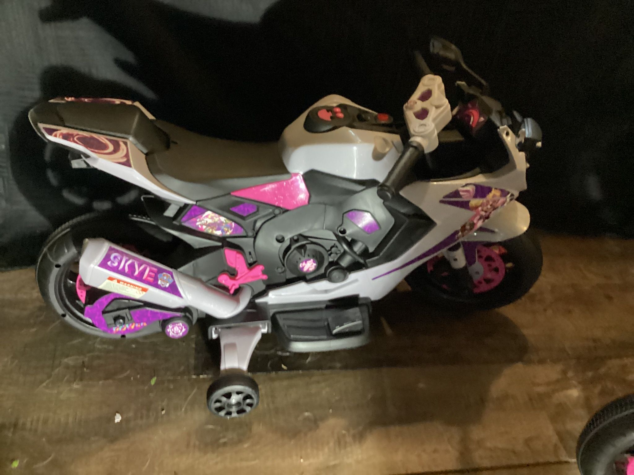 Skye Ride On Motorcycle With Training Wheels