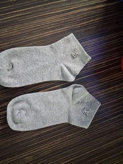 Custom Louis Vuitton Inspired Rhinestone Bling Socks (2-Pair Set)