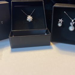 Sterling Silver Necklace And Earring Sets New