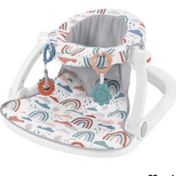 Fisher-Price Portable Baby Chair Sit-Me-Up Floor Seat with Developmental Toys & Machine Washable Seat Pad