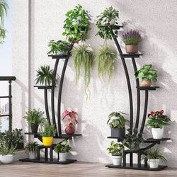 New Black  2 Pack Indoor Plant Stand Garden Stand
