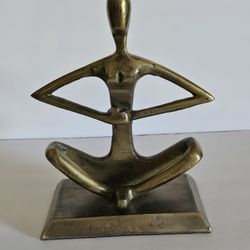 ​Divine Innovations Brass-Finished Yoga Meditation Statue – MCM Style