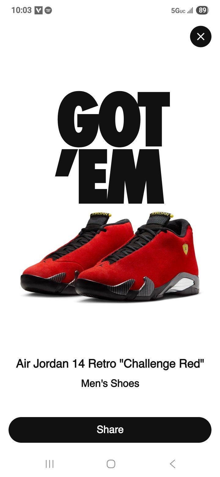 Air Jordan 14 Retro Challenge Red Aka Ferrari Red
