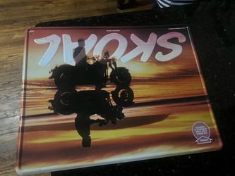2 Skoals tobacco signs and a box of sample, chewing tobacco