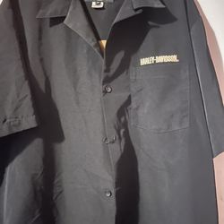 Harley Davidson, black casual dress shirt