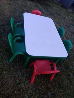 NICE HEAVY DUTY ANGELES CHILDREN'S TABLE AND CHAIRS FOR SALE