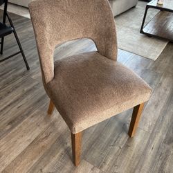 Two Brown Dining Chairs