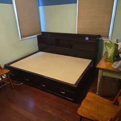 Full Size Bed Frame With Storage Compartments