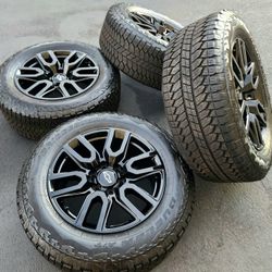 20" Chevy Silverado//Tahoe 1500 New Gloss Black Wheels And Tires 