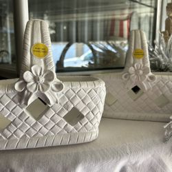 Paintable ceramic Easter baskets