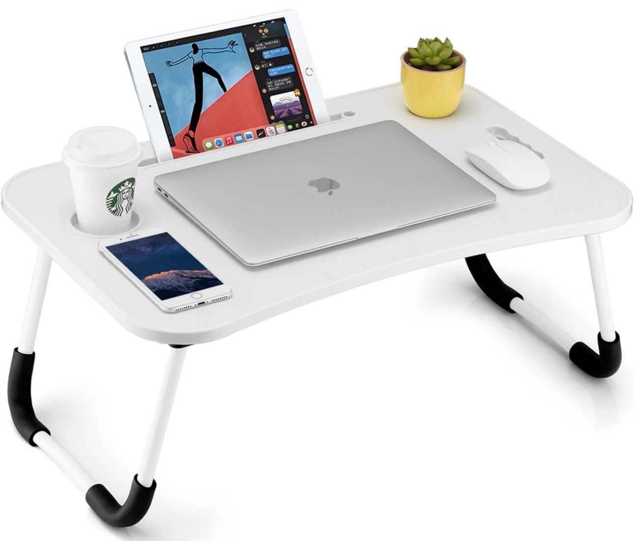 Foldable Laptop Table, Portable Lap Desk Bed Table Tray