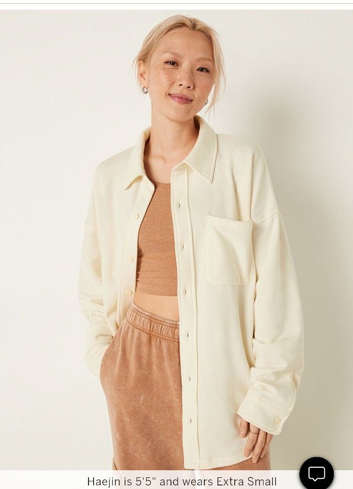 New Victoria Secret Pink Fleece Shacket Size XL 