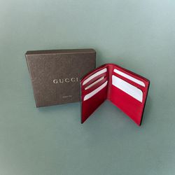 Genuine NEW Gucci Nero/Rosso Men's Leather Wallet