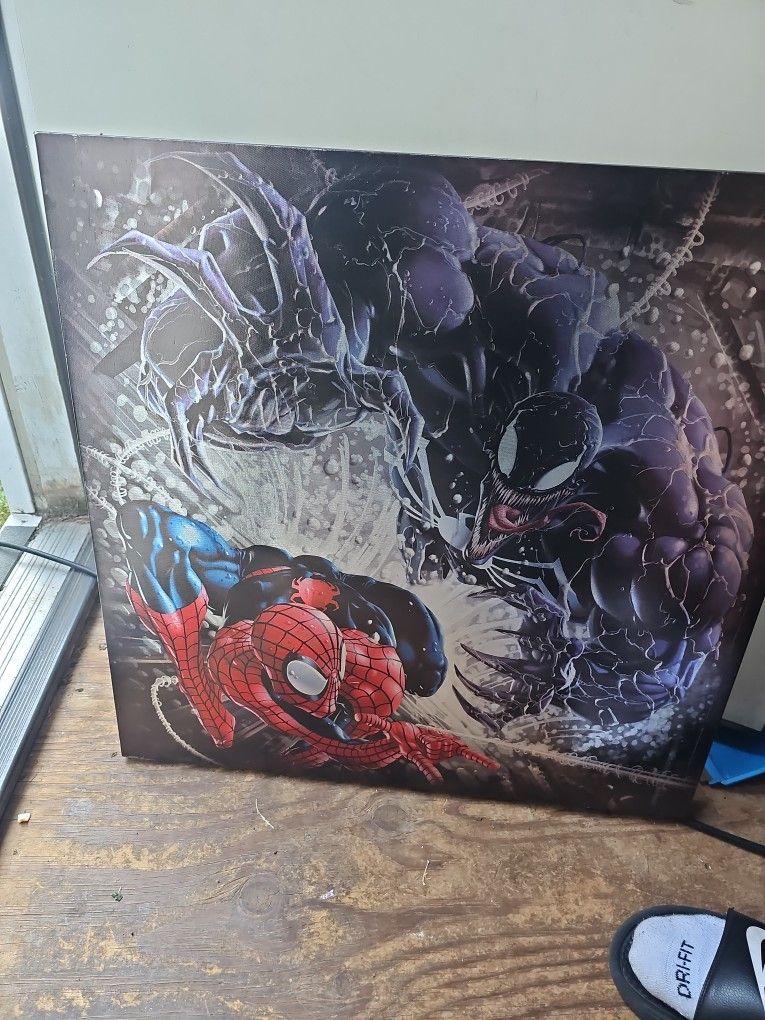 Spiderman And Venom Canvas Print