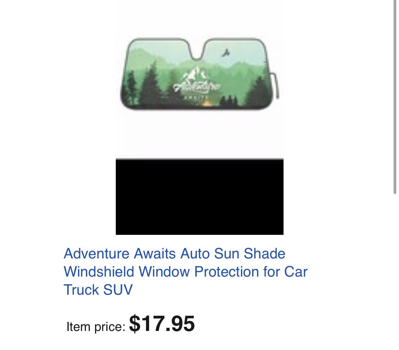 Adventure Awaits Auto Sun Shade Windshield Window Protection for Car Truck 