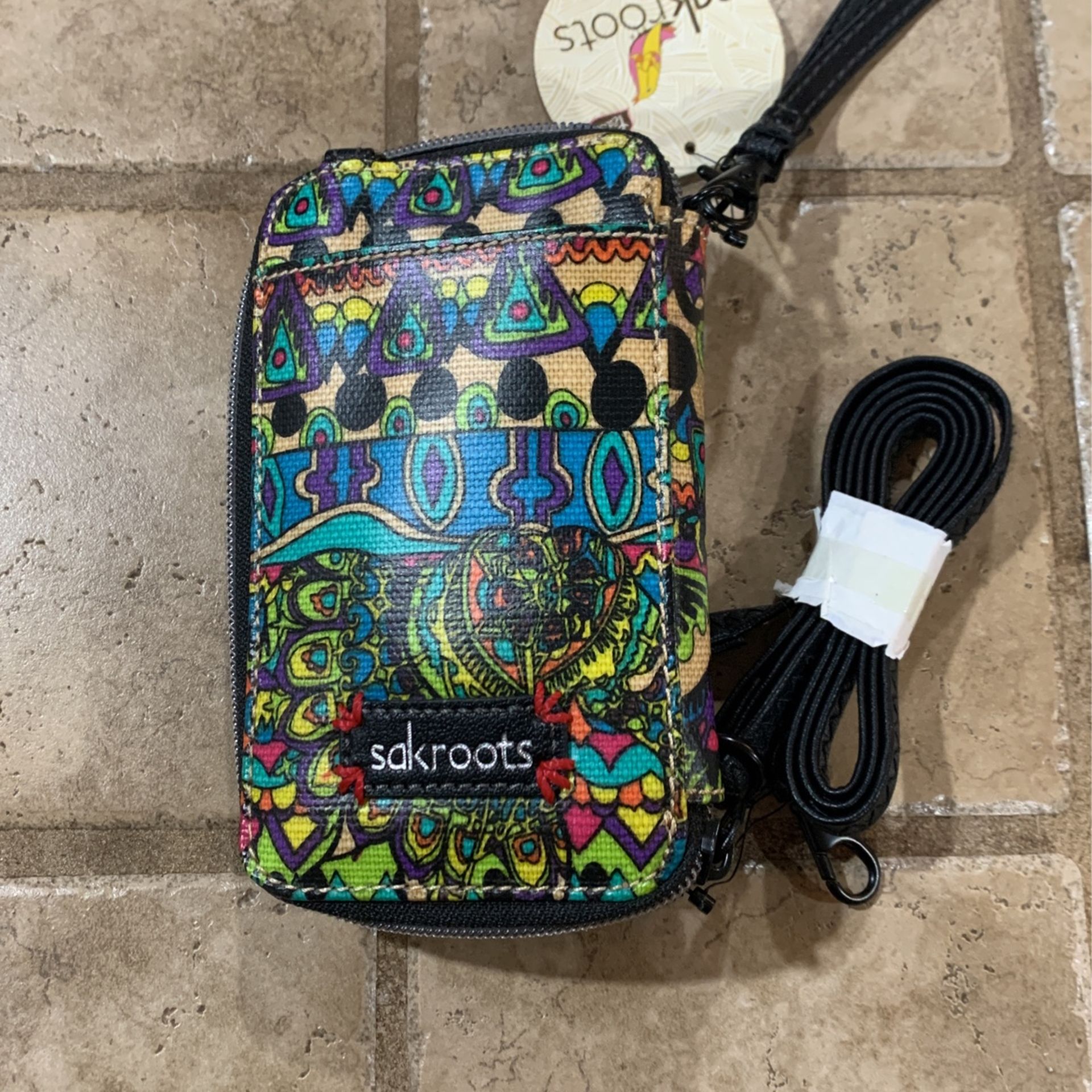 Sakroots Wallet Wristlet Crossbody Purse Peace/New With Tags