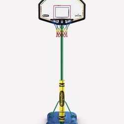 Spalding X Crayola 32" Molded Eco-Composite Telescoping Portable Basketball Hoop with Mini Court Marking Kit