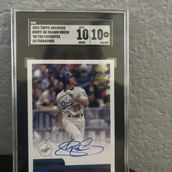 2024 Topps Archives Shawn Green Fan Favorites Auto SGC 10/10 Gem Mint Dodgers