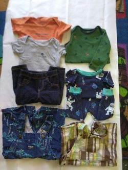3 onesies 1pj set 1 stretch Jean 2 overall shorts