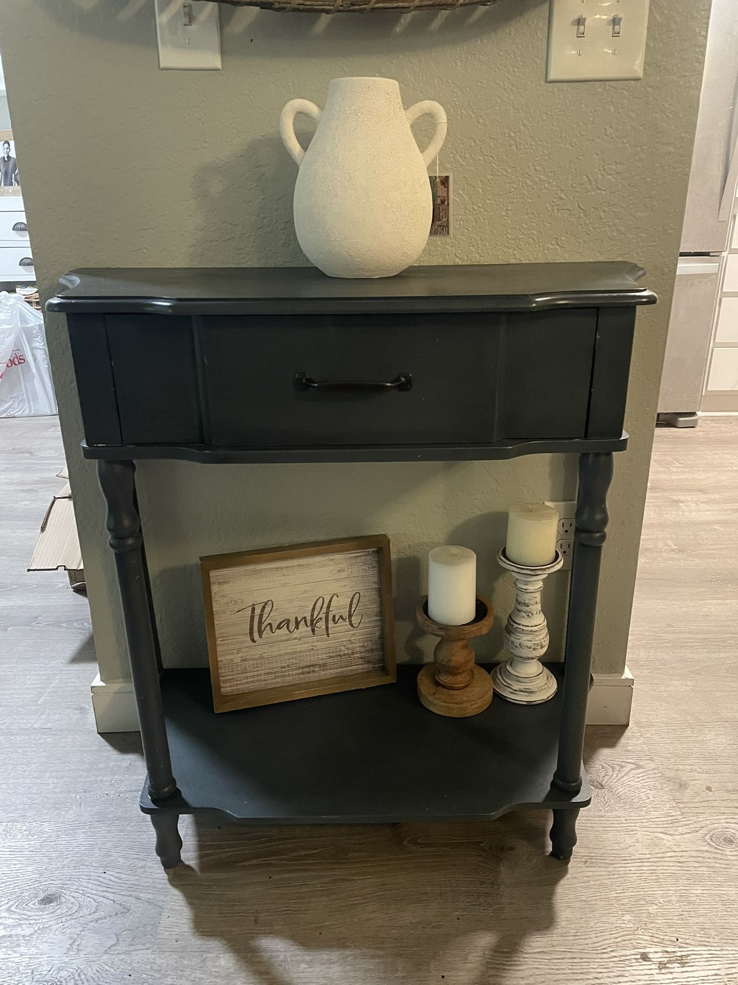 Solid wood Dark gray / Grey/ Console table