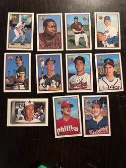 Bowman baseball cards with the popular ones