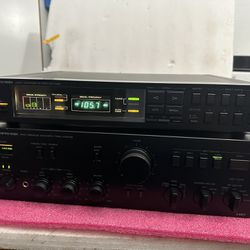 Onkyo A-8017 Integrated Stereo Amplifier and T-4015 AM/FM Stereo Tuner. Made In Japan 