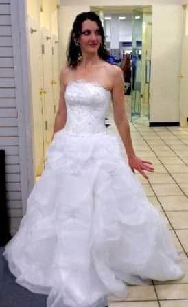 David's Bridal Wedding Dress Strapless White Sz 2