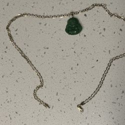 Gucci, Cut Gold Necklace With Jade Buddha