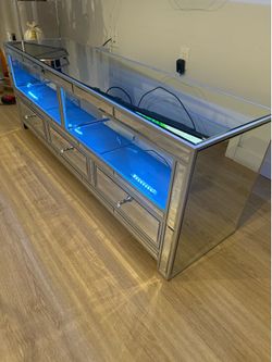 TV stand mirror, with lead lights, silver collar, use normal wear,