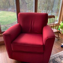 Set Of Red Swivel Rocker Chairs