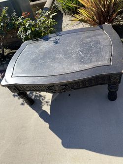 Wood And Marble Coffee Table
