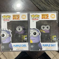 Funko Pop! Despicable Me 2 Purple Carl & Purple Dave #35 #36 SDCC 2014