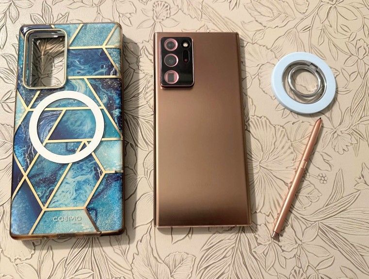 Bronze Samsung Galaxy Note 20 Ultra 5G UNLOCKED w/ Case & Ring Grip