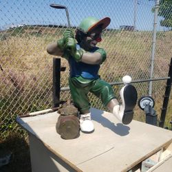 Golfing Clown Statue  