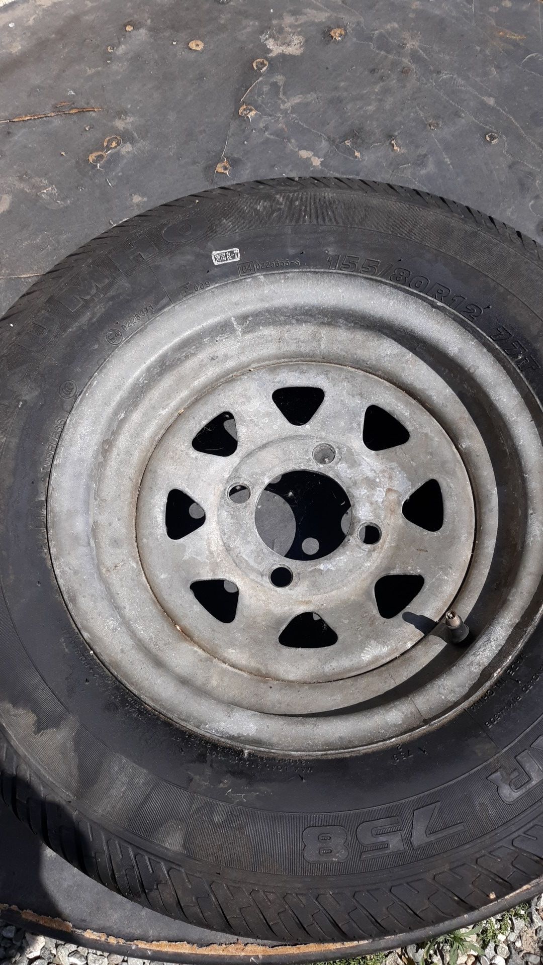 Trailer rim and tire