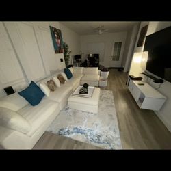 Cream/white modular sectional couch  (couch and couch cushions only) pick up ASAP