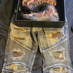 Jordan 10 Woodland Camo Good Cond. Sz 9.5 $160 Camo Distressed JC Jeans 33/32 $50