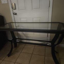 Glass N Metal  Accent Table 