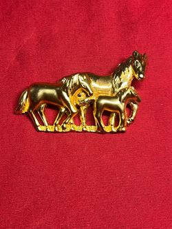 Vintage Horse Family Pin