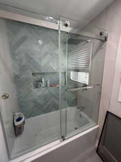 Premium Frameless Shower Door Over Tub