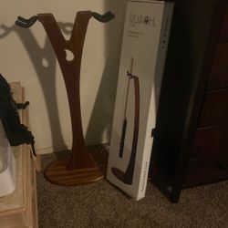 Ruach GS-1 Dual Acoustic/Electric Double Guitar Stand – Mahogany