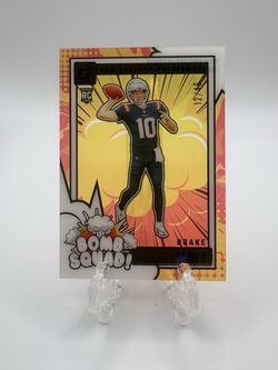 2024 Panini Clearly Donruss - Clearly Bomb Squad Drake Maye #3 Blue /49 (RC)