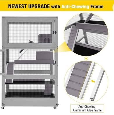 😀 Deluxe Chinchilla Cage Critter Nation, Homes for Pets Small Animal Cage for Adult Rats, Rolling Ferret Habitat Indoor-4 Levels 36"L x 25"W x 63.2"H