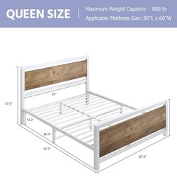 Queen White Bed Frame